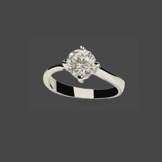 Solitaire ring wave band