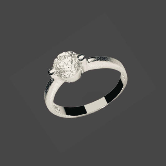Solitaire ring with crystal