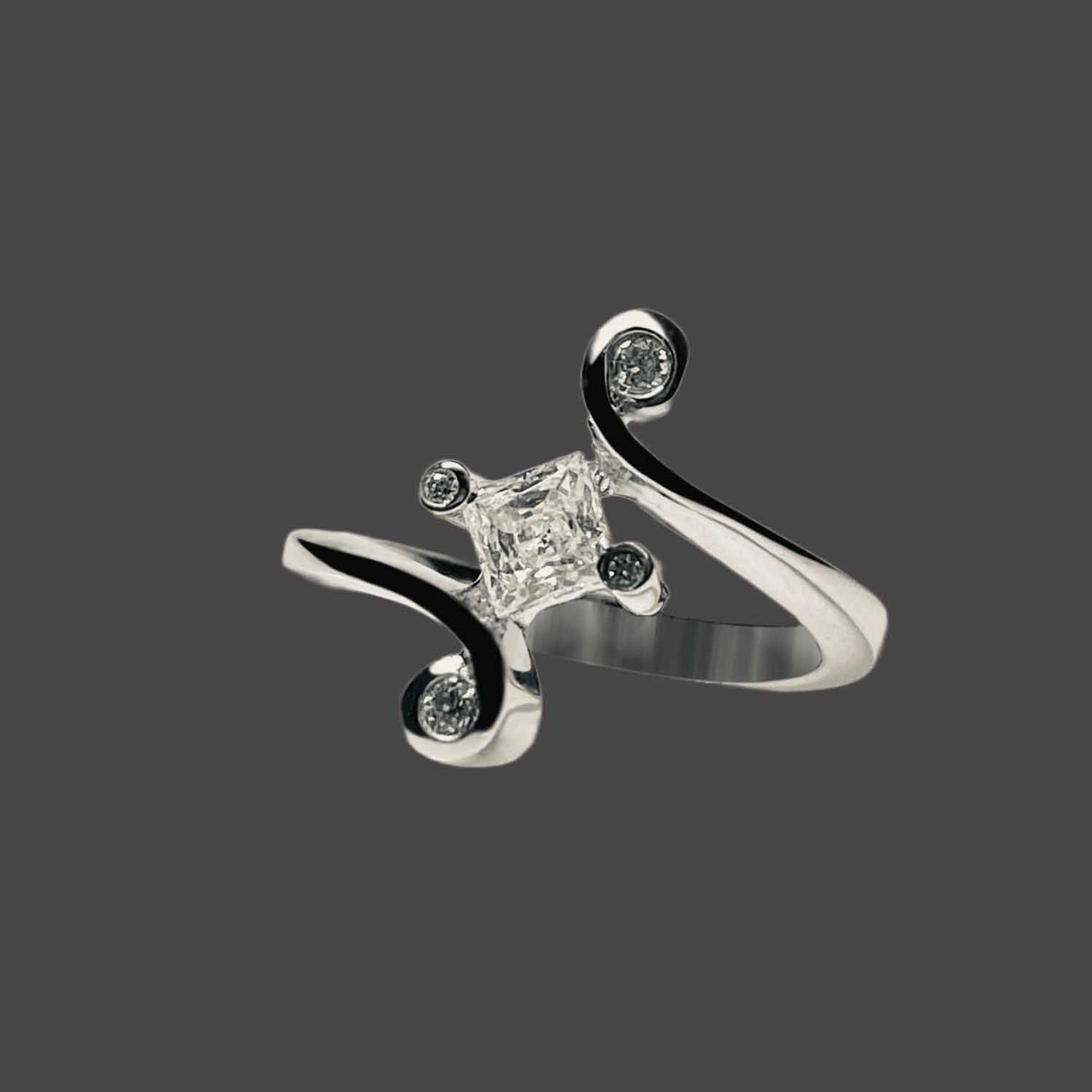 Princess cut designer ring