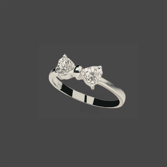 Bowtie ring with crystals